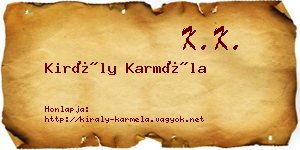 Király Karméla névjegykártya